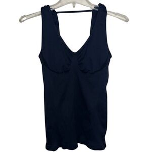 Electric Yoga Black V-neck Scoop Back Tank with Built In Bra Size Small